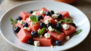 The Ultimate Summer Salad: Watermelon Blueberry Feta Salad (Sweet & Savory)