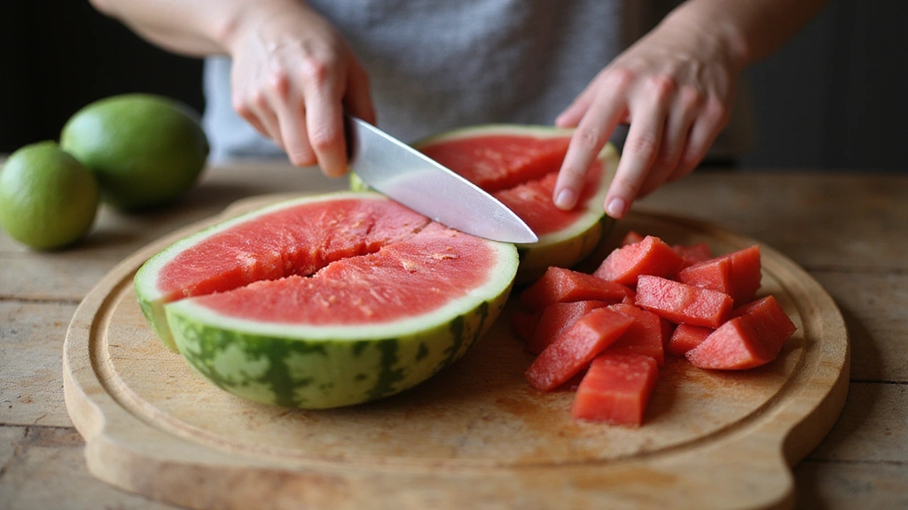 The Ultimate Summer Salad: Watermelon Blueberry Feta Salad (Sweet & Savory) - Step 2: Cube the Watermelon