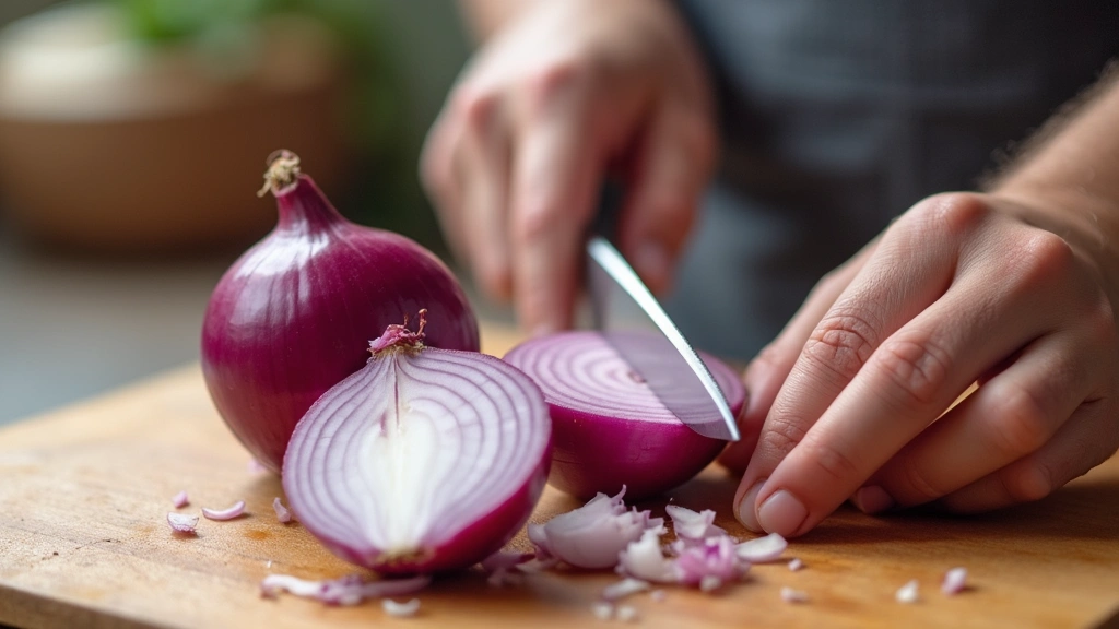Unexpected Refreshment: The Bright and Crisp Apple Cucumber Salad - Step 2: Slice the Red Onion