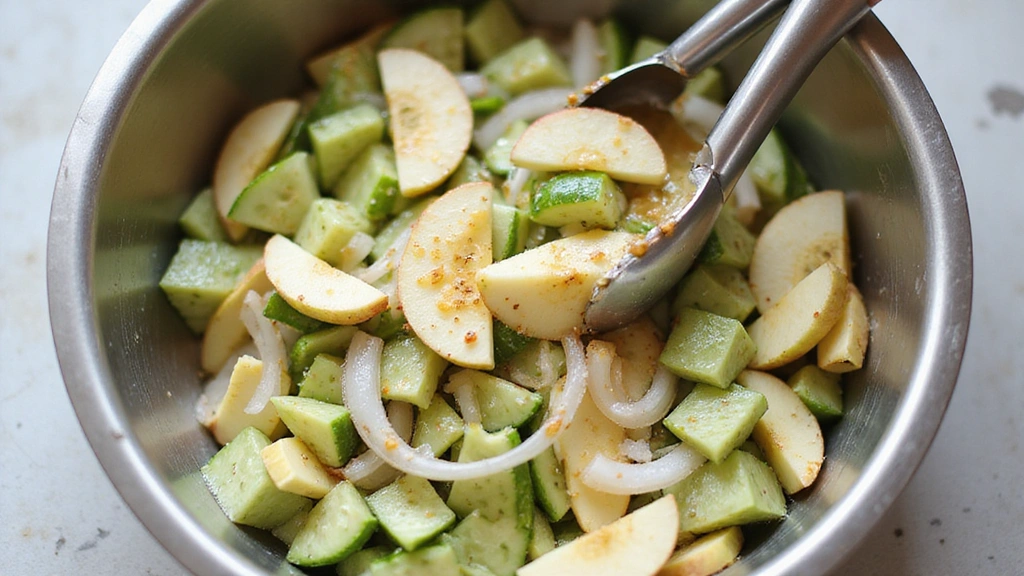 Unexpected Refreshment: The Bright and Crisp Apple Cucumber Salad - Step 4: Combine Salad Ingredients