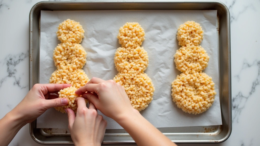 Winter Wonderland Treat: Easy Snowman Rice Krispie Treats (So Cute!) - Step 5: Shape Snowmen