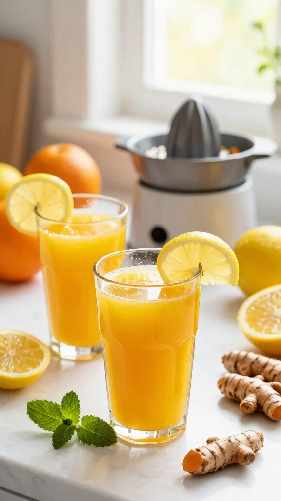 10 Anti-Inflammatory Juice Recipes with Turmeric and Ginger - 1. Golden Turmeric Citrus Juice 1
