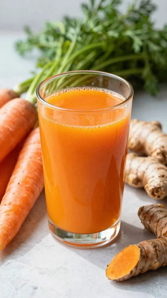 10 Anti-Inflammatory Juice Recipes with Turmeric and Ginger - 4. Carrot Ginger Turmeric Juice 1