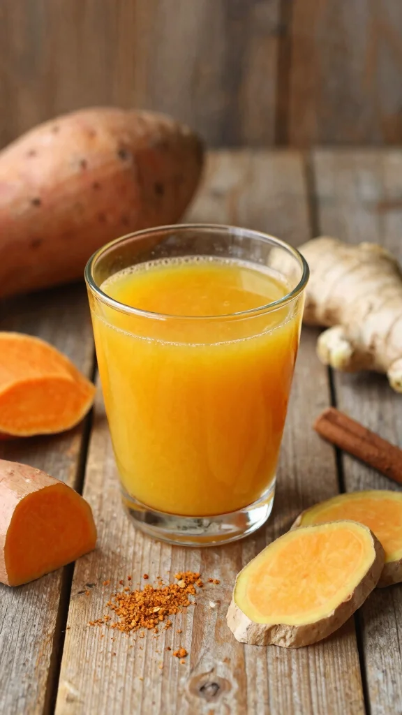 10 Anti-Inflammatory Juice Recipes with Turmeric and Ginger - 7. Sweet Potato Ginger Juice 1