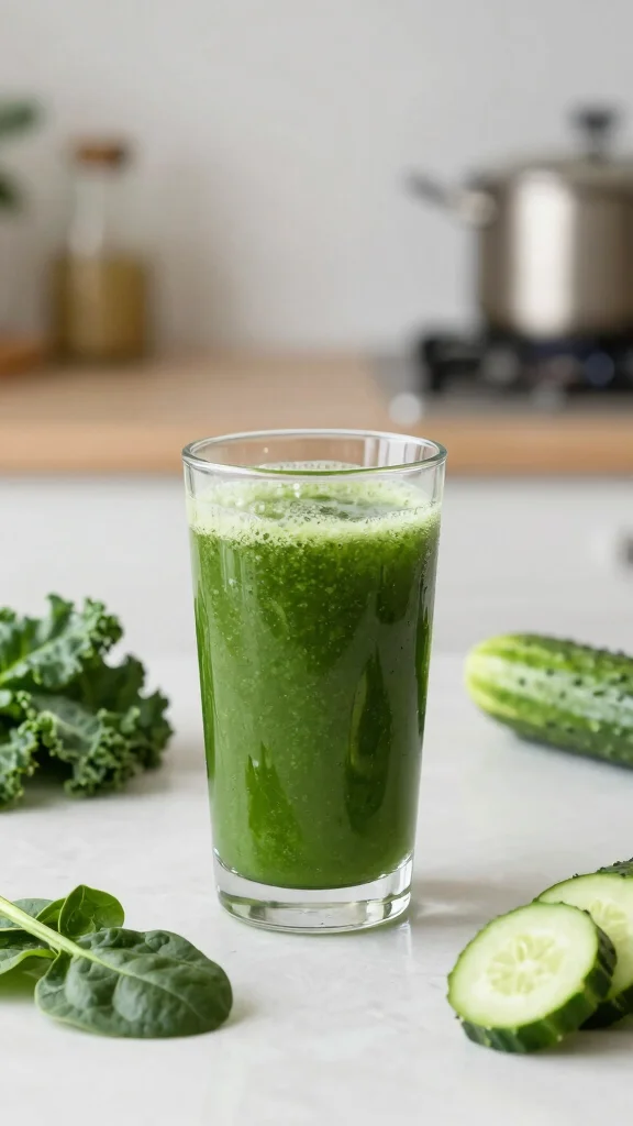 10 Anti-Inflammatory Juice Recipes with Turmeric and Ginger - 8. Turmeric Green Detox Juice 1