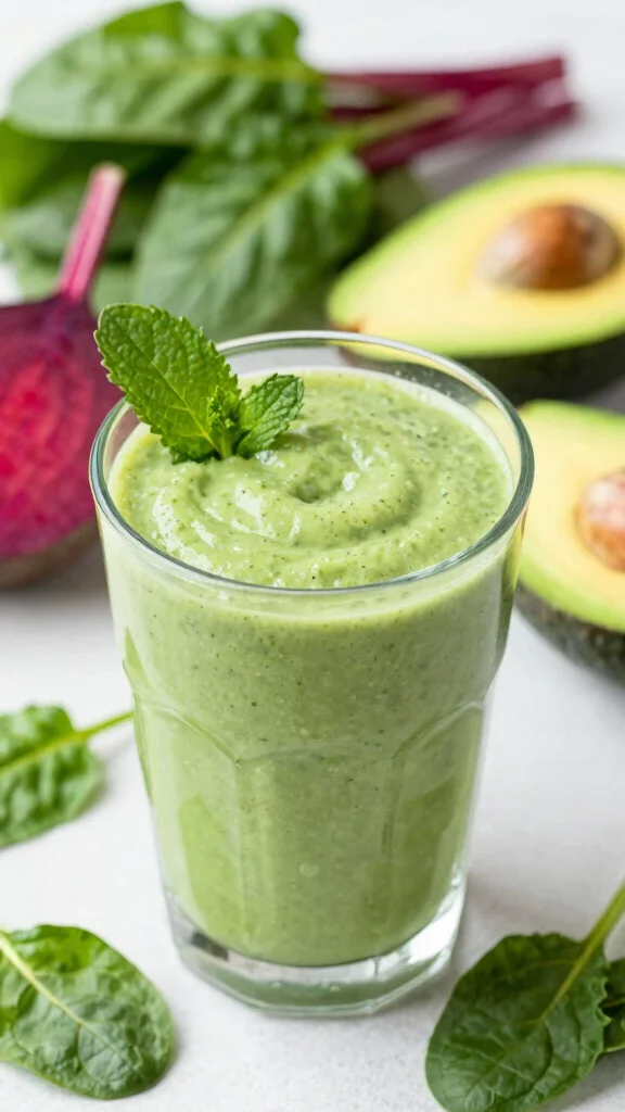 10 Beet Juice Recipes for a Bright and Earthy Health Boost - 8. Beet, Spinach, and Avocado Smoothie 1