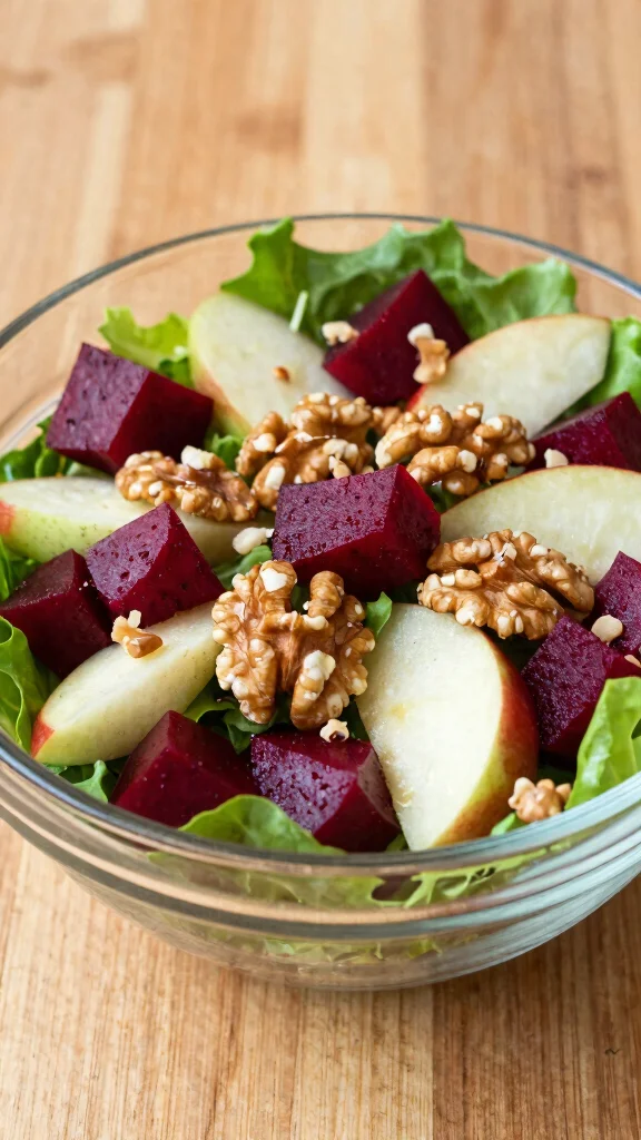 10 Beetroot Salads That Are Fresh and Colorful - 2. Beetroot, Apple & Walnut Salad 1