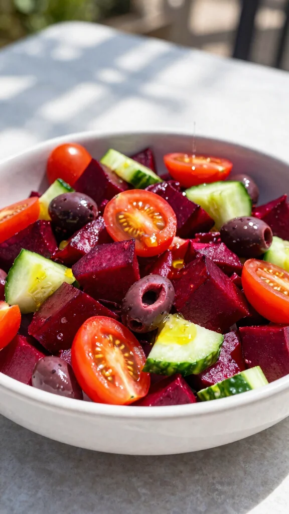 10 Beetroot Salads That Are Fresh and Colorful - 5. Mediterranean Beetroot Salad 1