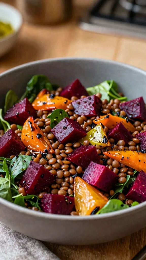 10 Beetroot Salads That Are Fresh and Colorful - 8. Beetroot & Lentil Salad 1