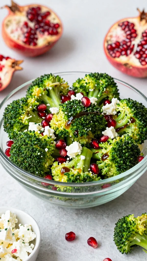 10 Broccoli Salads That Are Crisp and Crowd-Pleasing - 10. Broccoli Salad with Pomegranate and Feta 1