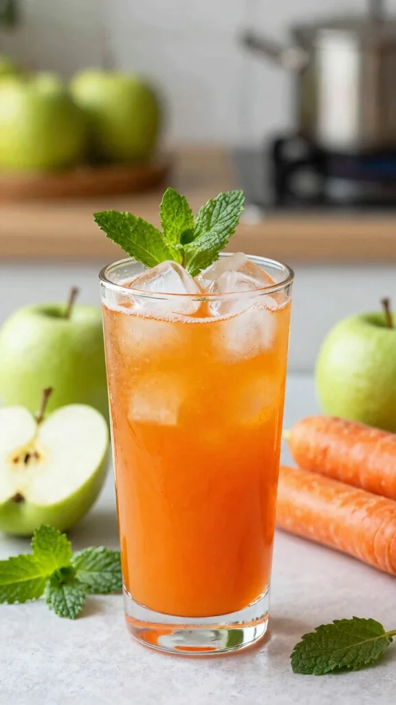 10 Carrot Juice Recipes That Are Fresh, Sweet, and Easy - 6. Carrot Apple Mint Refresher 1