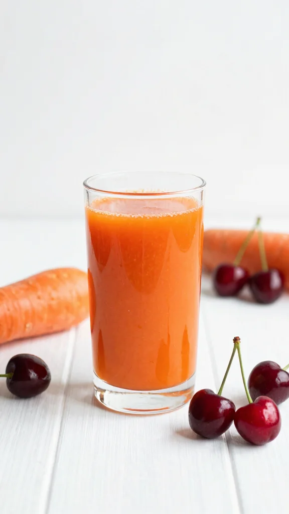 10 Carrot Juice Recipes That Are Fresh, Sweet, and Easy - 8. Carrot Cherry Bliss Juice 1