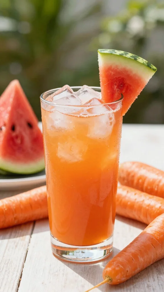 10 Carrot Juice Recipes That Are Fresh, Sweet, and Easy - 9. Carrot Watermelon Cooler 1