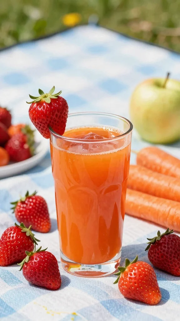 10 Delicious Carrot and Apple Juice Recipes for Everyday Health - 9. Carrot-Apple Strawberry Fusion 1