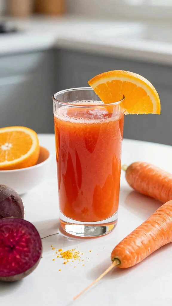 10 Detoxifying Juice Recipes with Beetroot and Carrot - 4. Citrus Beetroot and Carrot Juice 1