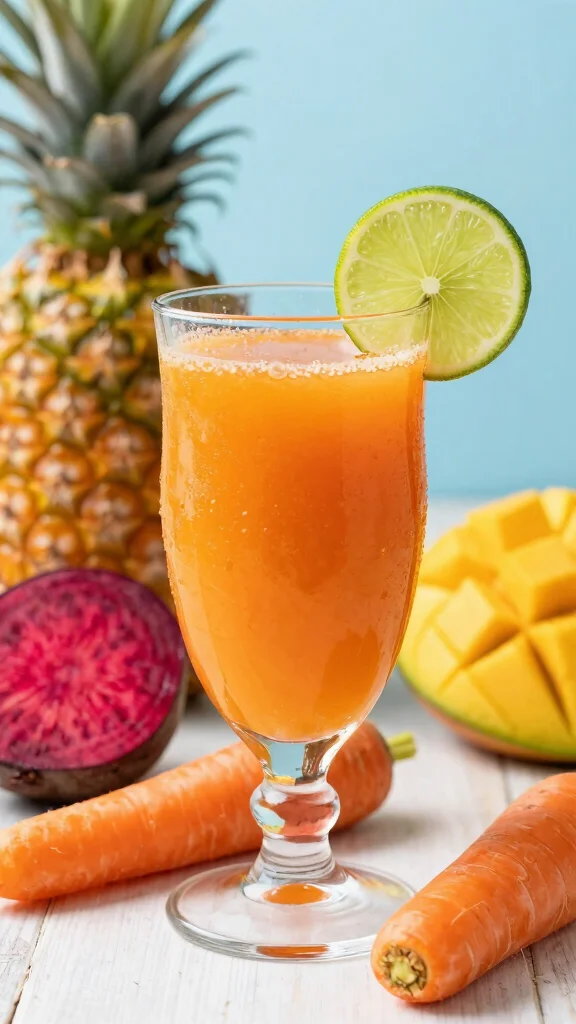 10 Detoxifying Juice Recipes with Beetroot and Carrot - 6. Tropical Beet and Carrot Juice 1