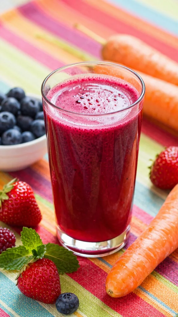 10 Detoxifying Juice Recipes with Beetroot and Carrot - 9. Beetroot and Carrot Berry Blast 1