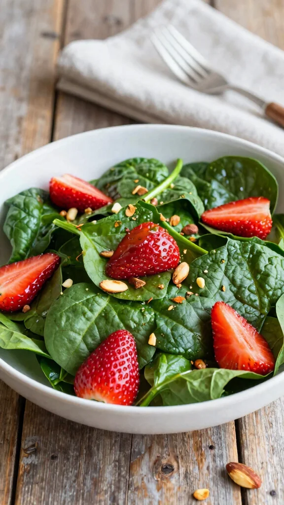 10 Green Salads That Go Beyond Basic Lettuce - 2. Spinach and Strawberry Salad with Poppy Seed Dressing 1