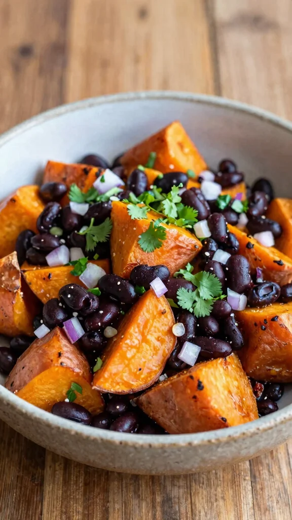 10 Green Salads That Go Beyond Basic Lettuce - 4. Sweet Potato and Black Bean Salad 1
