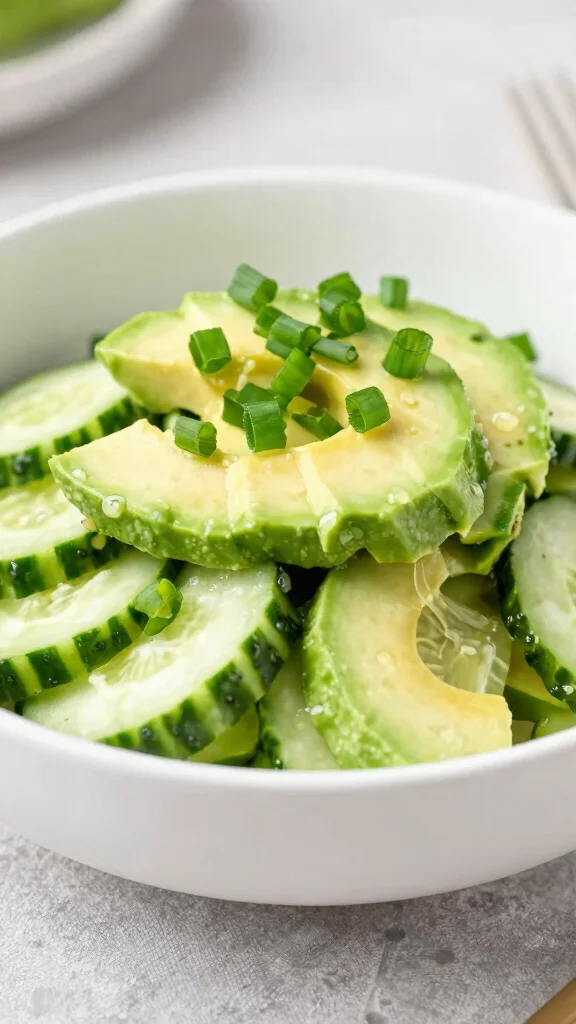 10 Green Salads That Go Beyond Basic Lettuce - 7. Cucumber and Avocado Salad with Ginger Dressing 1