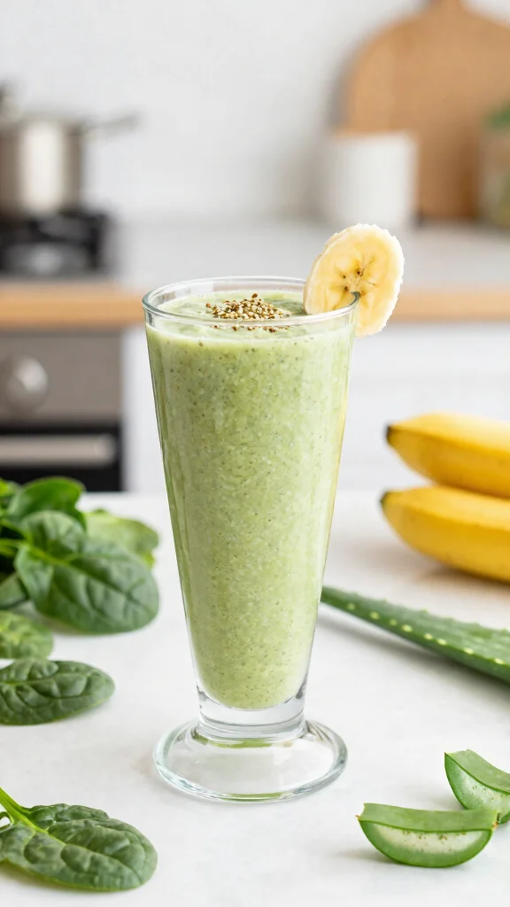 10 Healing Aloe Vera Juice Recipes for Skin and Digestion - 10. Aloe Green Smoothie 1