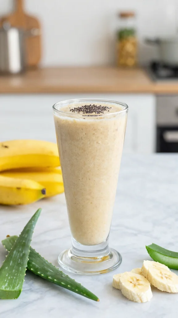 10 Healing Aloe Vera Juice Recipes for Skin and Digestion - 4. Creamy Aloe Banana Smoothie 1