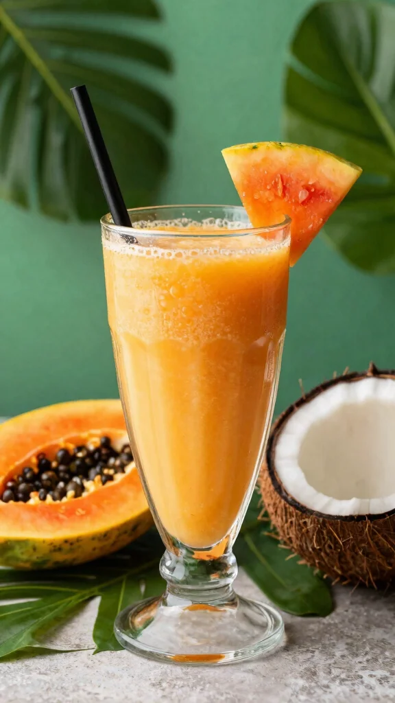 10 Healthy Juice Recipes for Gut Health and Better Digestion - 8. Papaya and Coconut Cream Juice 1