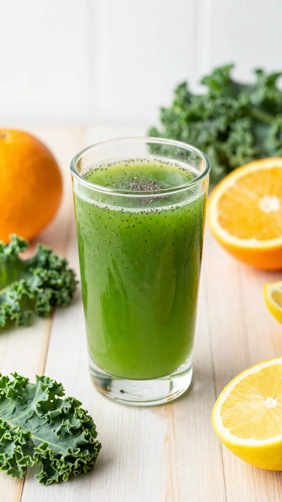 10 Heart-Healthy Juice Recipes to Lower Cholesterol Naturally - 3. Citrus Kale Juice 1