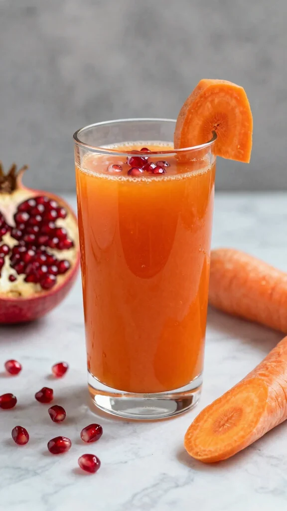 10 Heart-Healthy Juice Recipes to Lower Cholesterol Naturally - 4. Pomegranate and Carrot Juice 1