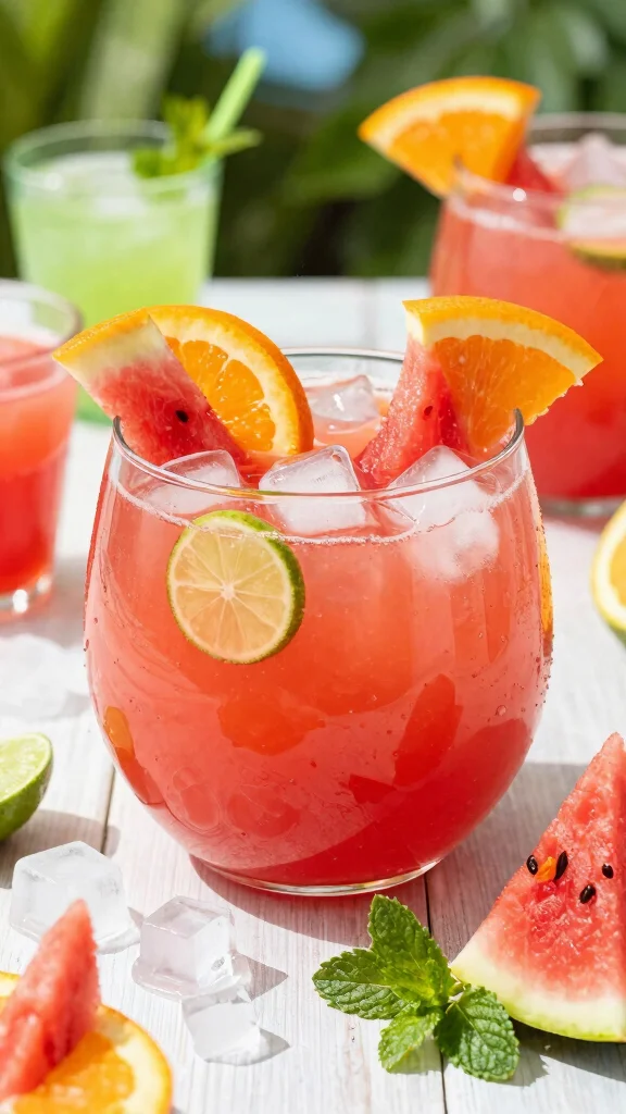 10 Hydrating Watermelon and Lime Juice Recipes for Hot Days - 7. Watermelon Citrus Punch 1