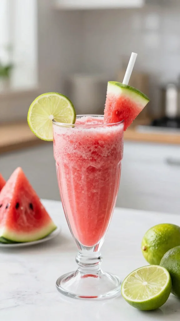 10 Hydrating Watermelon and Lime Juice Recipes for Hot Days - 8. Watermelon Lime Smoothie 1