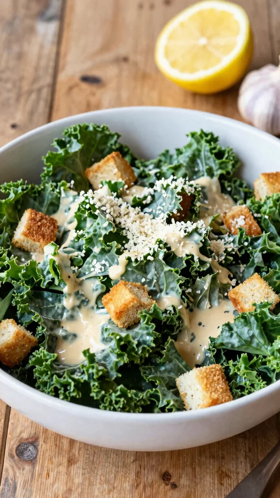 10 Kale Salads That Are Fresh, Crunchy, and Delicious​ - 1. Classic Kale Caesar Salad 1