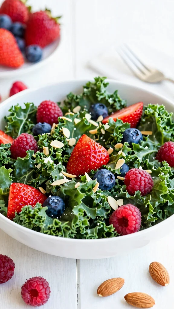 10 Kale Salads That Are Fresh, Crunchy, and Delicious​ - 10. Berry Kale Salad with Poppy Seed Dressing 1
