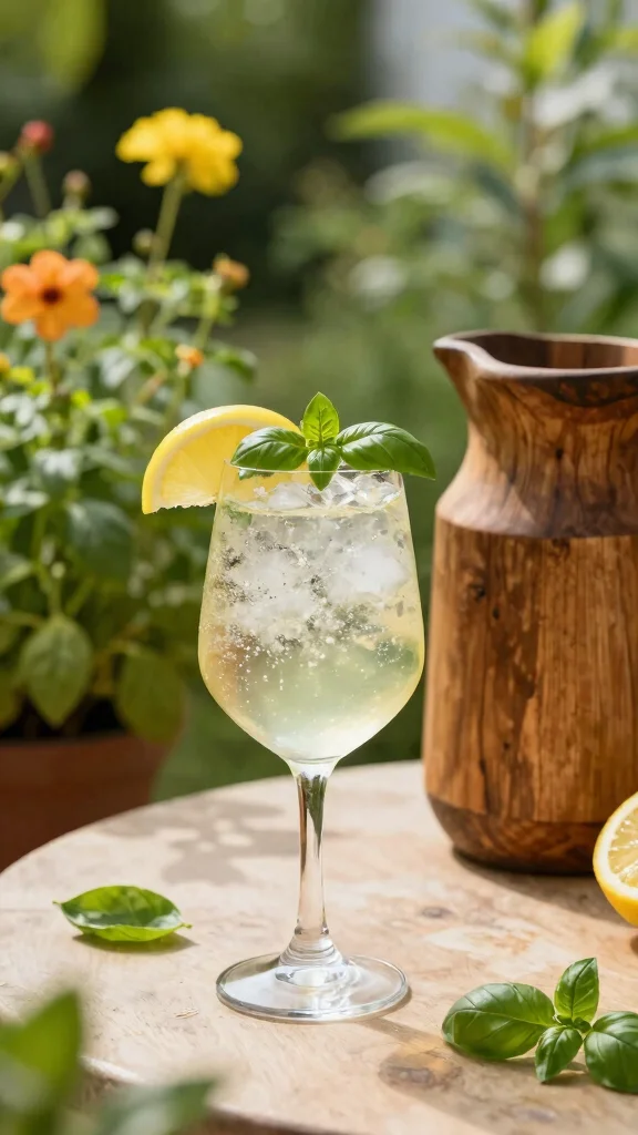 10 Lemon Juice Recipes for Bright, Fresh Homemade Drinks - 5. Lemon Basil Spritz 1