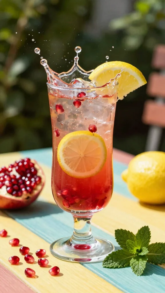 10 Lemon Juice Recipes for Bright, Fresh Homemade Drinks - 9. Lemon Pomegranate Splash 1