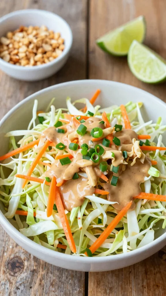 10 Low Carb Salads for Simple Healthy Eating - 6. Asian Slaw with Peanut Dressing 1
