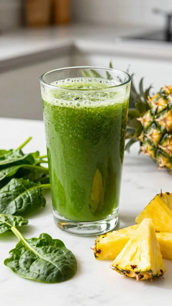 10 Nutrient-Rich Juice Recipes for Healthy Hair and Nail Growth - 9. Spinach and Pineapple Detox Juice 1