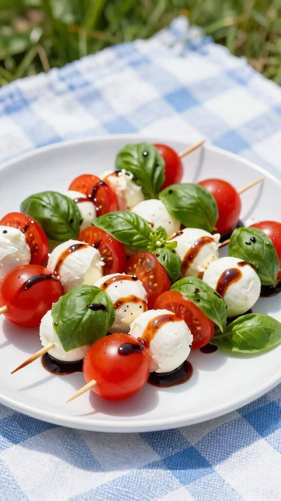 10 Picnic Salads That Travel Well and Taste Great - 8. Caprese Salad Skewers 1