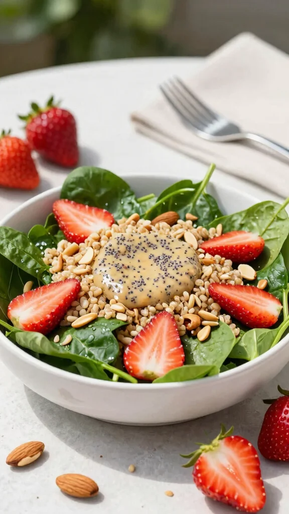 10 Quinoa Salads Recipes for Easy Meal Prep - 8. Spinach and Strawberry Quinoa Salad 1