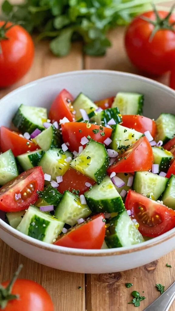10 Salads to Go with Lasagna for Family Dinner Night - 6. Cucumber and Tomato Salad 1