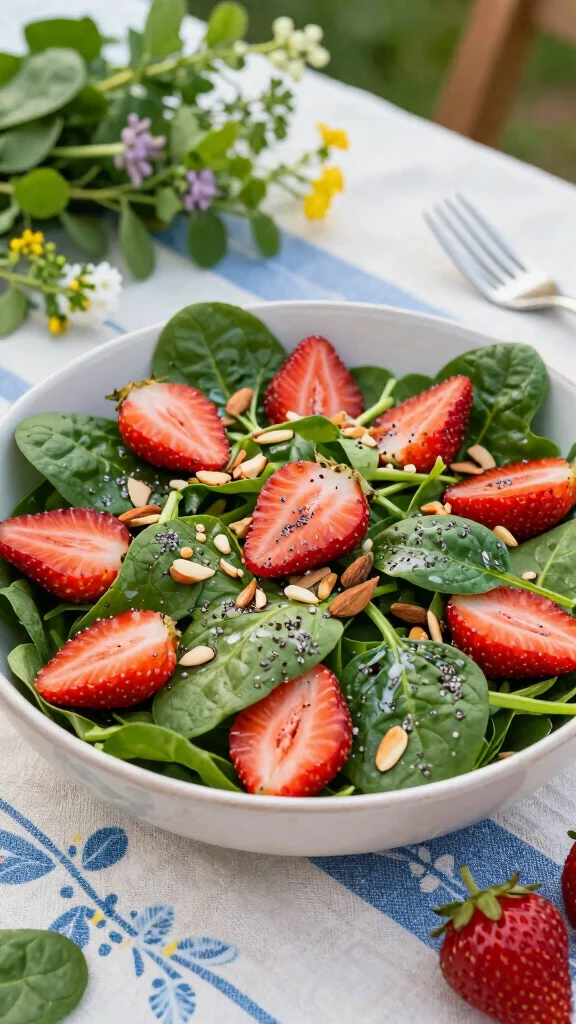 10 Salads to Go with Steak for an Easy Dinner Menu - 6. Spinach and Strawberry Salad 1