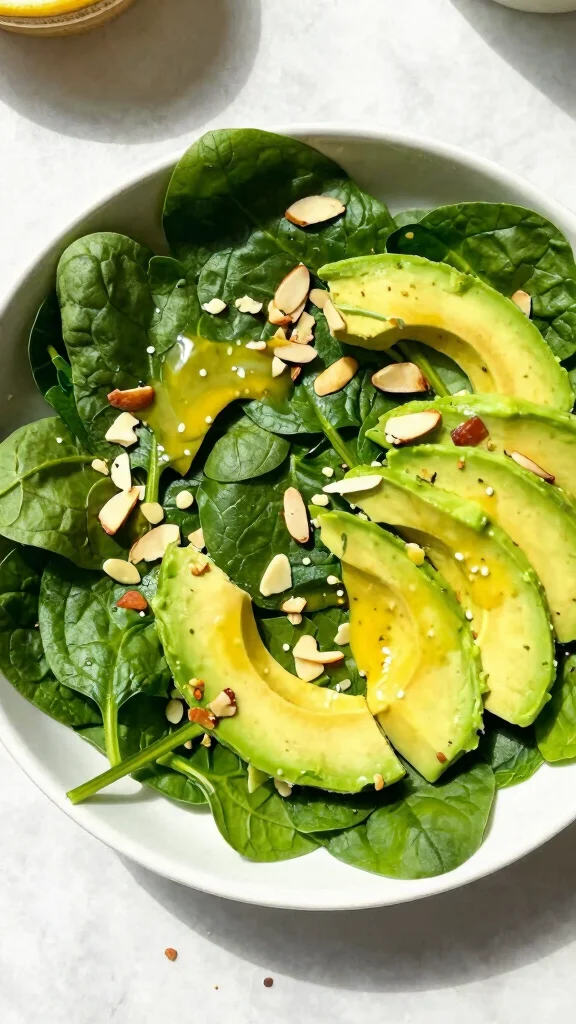 10 Salads with Avocado You'll Want to Make on Repeat - 2. Avocado Spinach Salad with Lemon Dressing 1