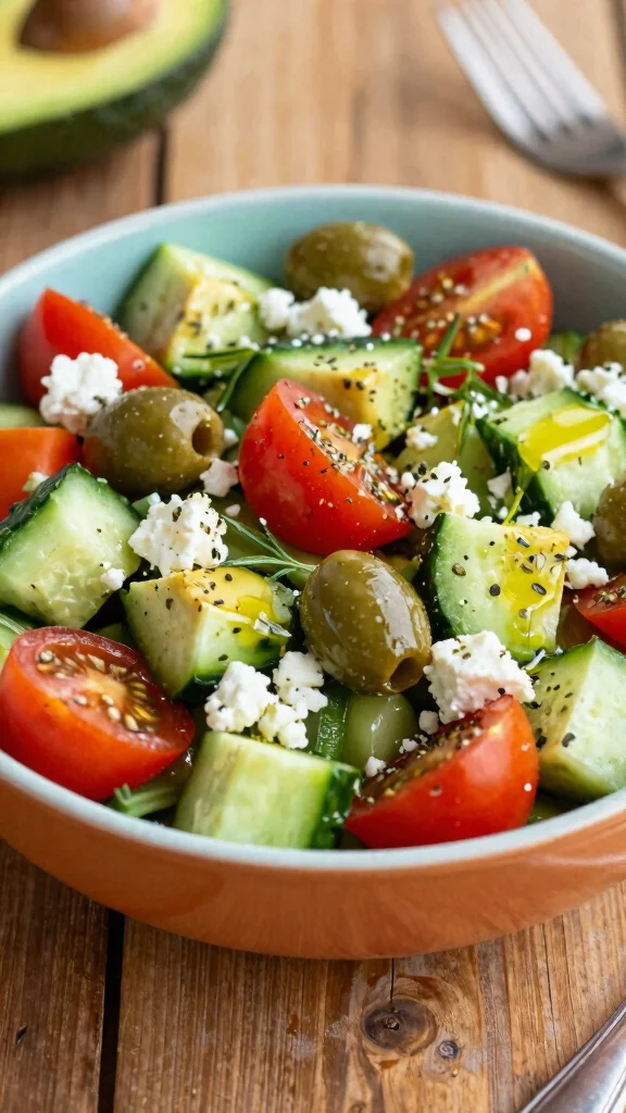 10 Salads with Avocado You'll Want to Make on Repeat - 4. Avocado Greek Salad 1