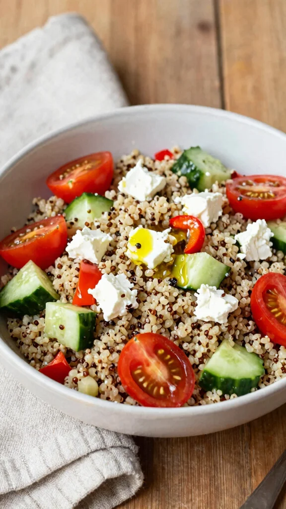 10 Salads with Feta Cheese for Quick Mediterranean Meals - 4. Quinoa Salad with Feta and Veggies 1