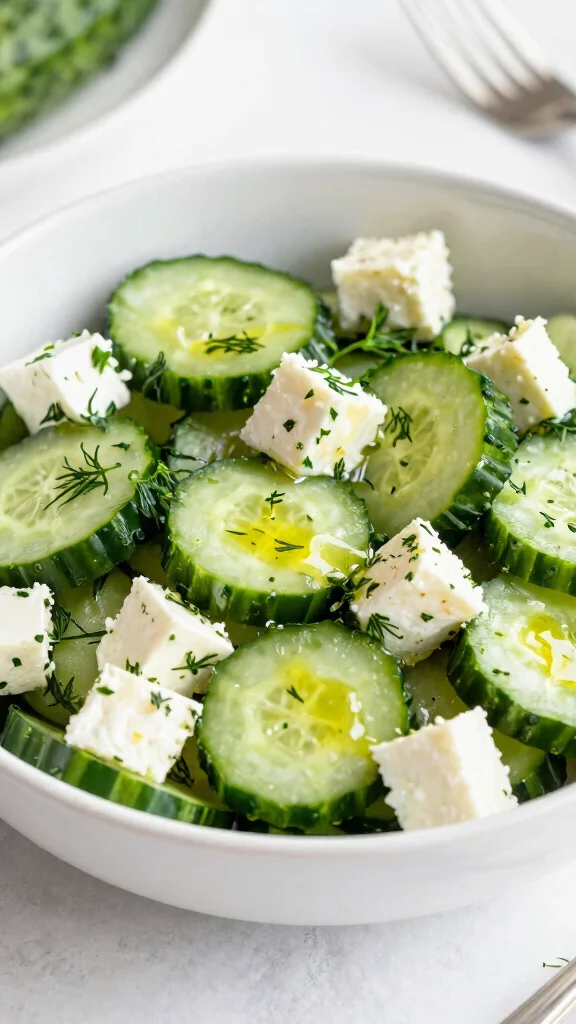 10 Salads with Feta Cheese for Quick Mediterranean Meals - 8. Cucumber and Feta Salad with Dill 1