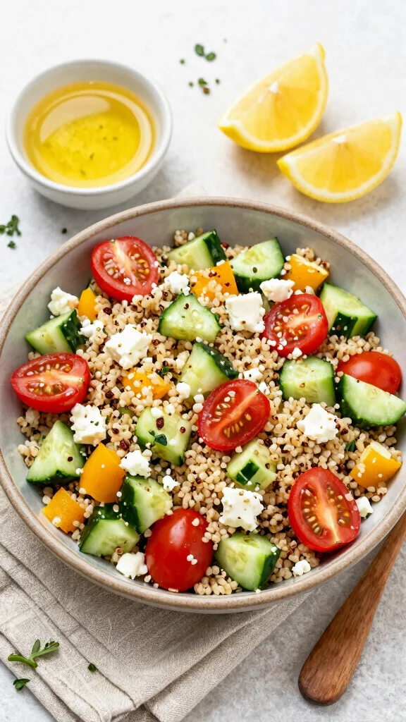 10 Salads with Homemade Vinaigrette You'll Love - 2. Mediterranean Quinoa Salad with Lemon Vinaigrette 1