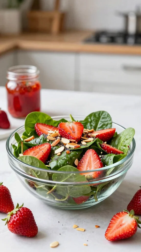 10 Salads with Homemade Vinaigrette You'll Love - 3. Spinach and Strawberry Salad with Poppy Seed Vinaigrette 1