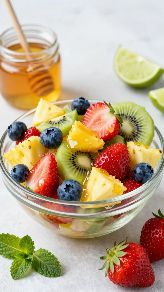 10 Salads with Homemade Vinaigrette You'll Love - 9. Fruit Salad with Honey Lime Vinaigrette 1