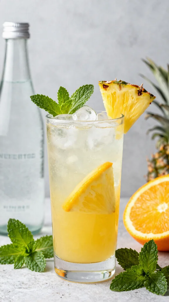 10 Tropical Pineapple and Orange Juice Recipes to Boost Immunity - 3. Pineapple Orange Mint Cooler 1