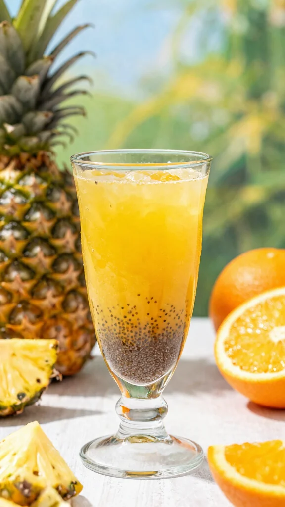 10 Tropical Pineapple and Orange Juice Recipes to Boost Immunity - 8. Pineapple Orange Chia Drink 1